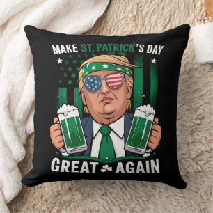 Gör St Patrick's Day Stort Igen Irländska Trump Kudde