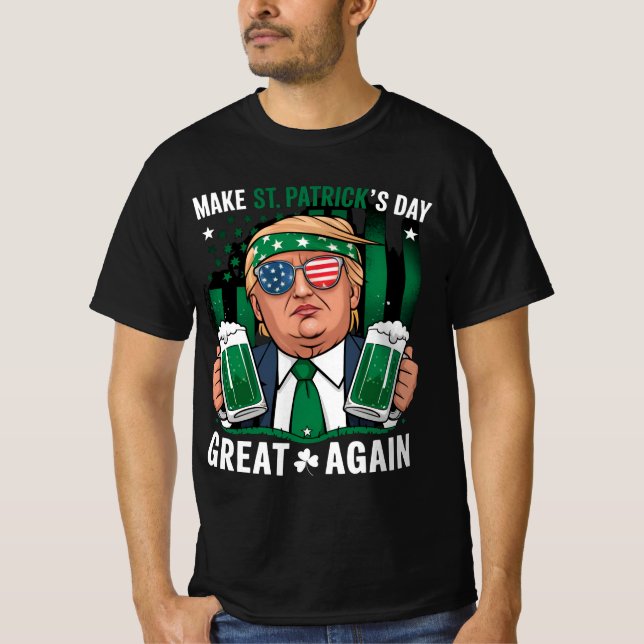 Gör St Patrick's Day Stort Igen Irländska Trump T Shirt (Framsida)