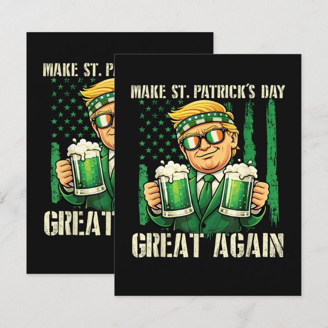 Gör St. Patrick's Day Stort Igen Kort (Fram/baksida)