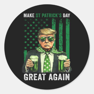 Gör St Patricks Day Stort Igen Rolig Trump Herr Runt Klistermärke
