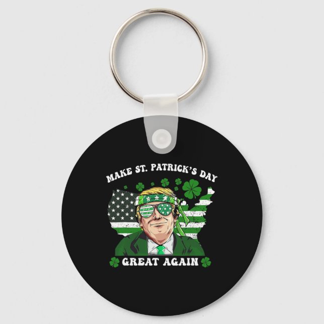 Gör St Patrick's Day Stort Igen Roligt Trump 1  Nyckelring (Framsida)