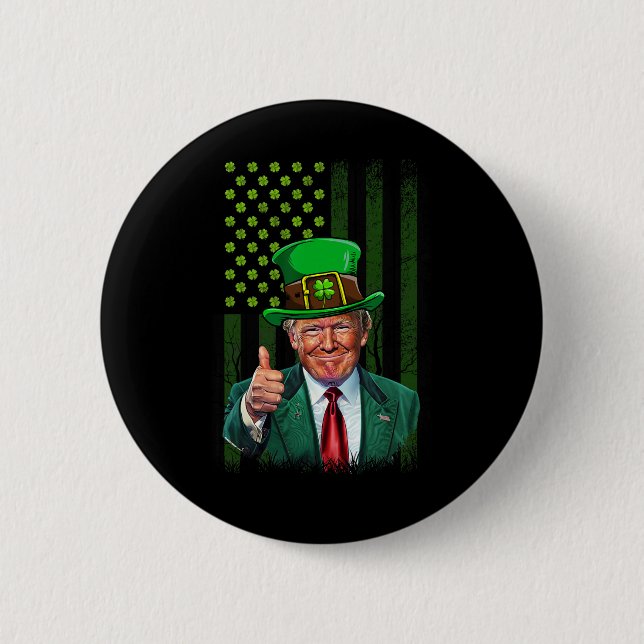 Gör St Patricks Day Stort Igen Roligt Trump Män Knapp (Framsida)