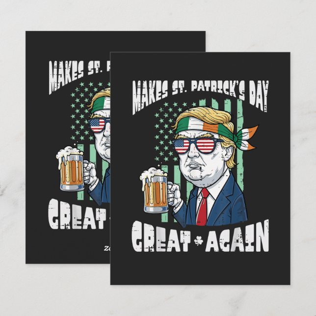 Gör St Patricks Day Stort Igen Saint Paddys Julkort (Fram/baksida)