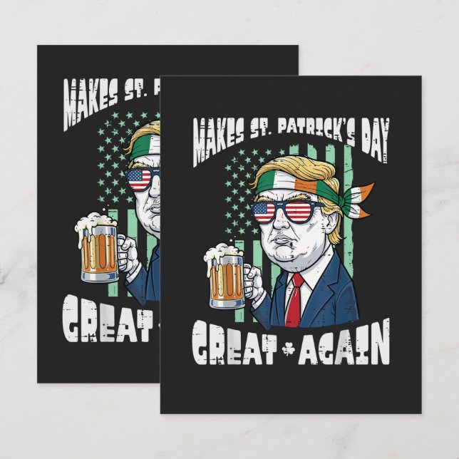 Gör St Patricks Day Stort Igen Saint Paddys Kort (Fram/baksida)