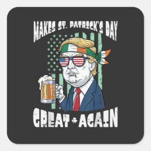Gör St Patricks Day Stort Igen Sankt Paddys Fyrkantigt Klistermärke