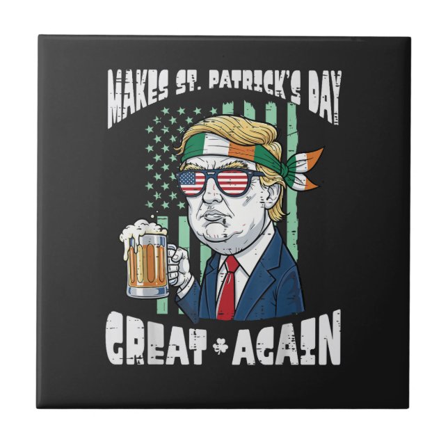 Gör St Patricks Day Stort Igen Sankt Paddys Kakelplatta (Framsidan)