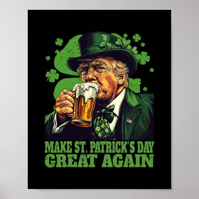 Gör St Patrick's Day Stort Igen Shamrock Trump Poster (Framsidan)