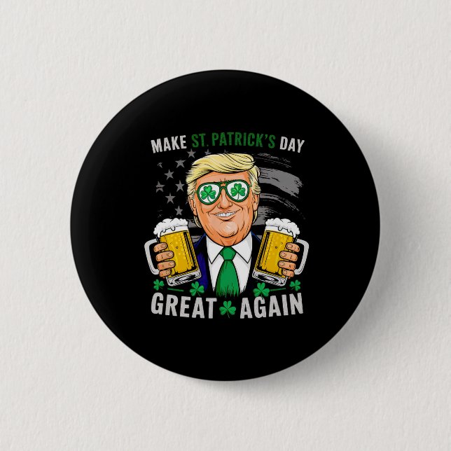 Gör St patrick's day Underbar igen, Flagga-trump Knapp (Framsida)