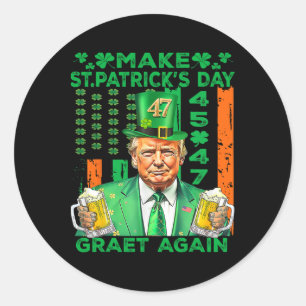 Gör St patrick's day Underbar igen, Flagga-trump Runt Klistermärke