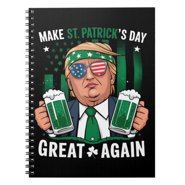 Gör St patrick's day Underbar igen, irländska trum Anteckningsbok (Framsidan)