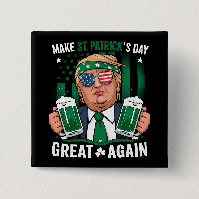 Gör St patrick's day Underbar igen, irländska trum Knapp (Framsida)