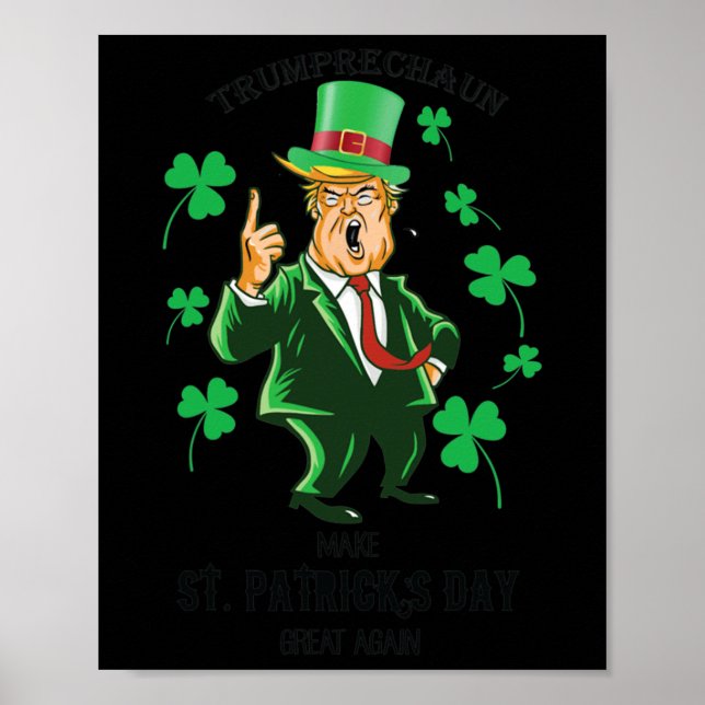 Gör St patrick's day Underbar igen Lucky Trump Fun Poster (Framsidan)