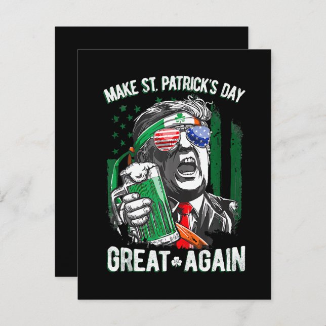 Gör St patrick's day Underbar igen, lustigt Julkort (Fram/baksida)