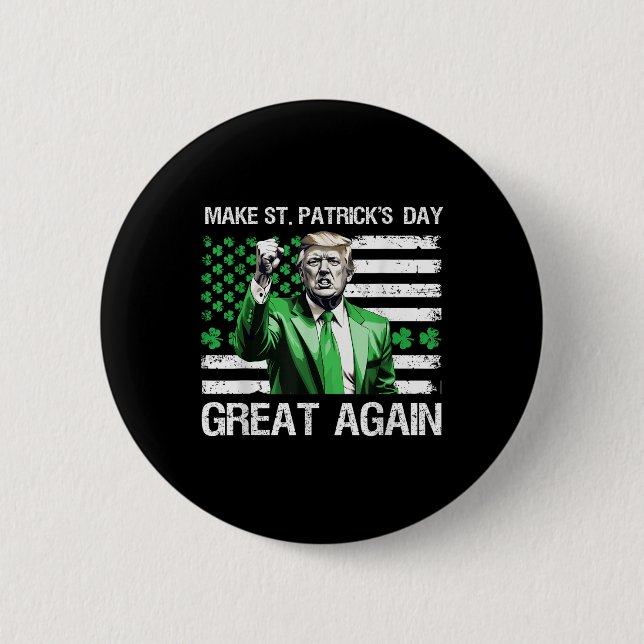 Gör St patricks day Underbar igen, lustigt Knapp (Framsida)
