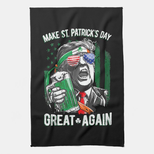 Gör St patrick's day Underbar igen, lustigt Kökshandduk (Vertikal)