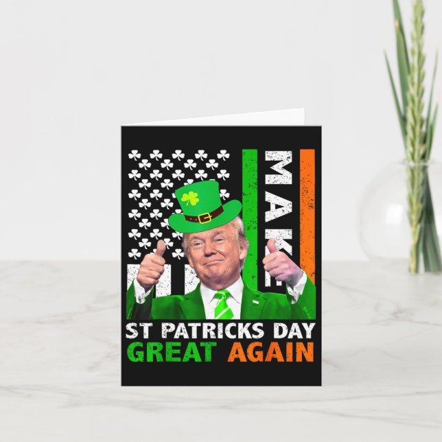Gör St patricks day Underbar igen, lustigt Leprech Kort (Framsida)