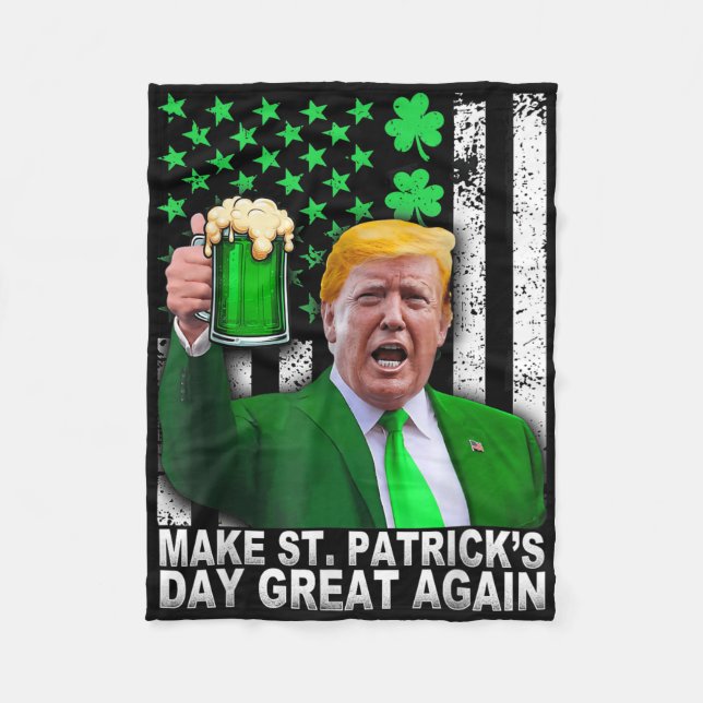 Gör St patricks day Underbar igen, roligt Trump Ma Fleecefilt (Framsidan)