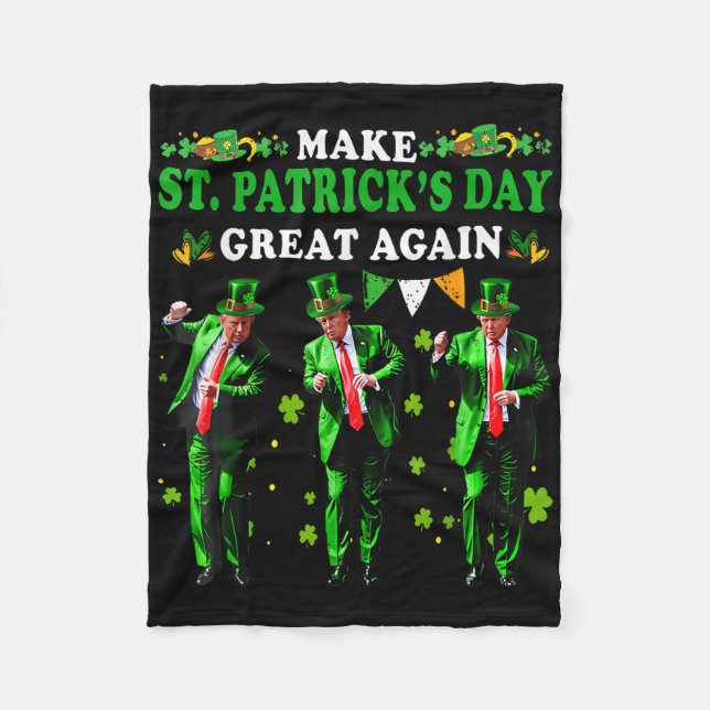 Gör St patricks day Underbar igen, roligt Trump Ma Fleecefilt (Framsidan)