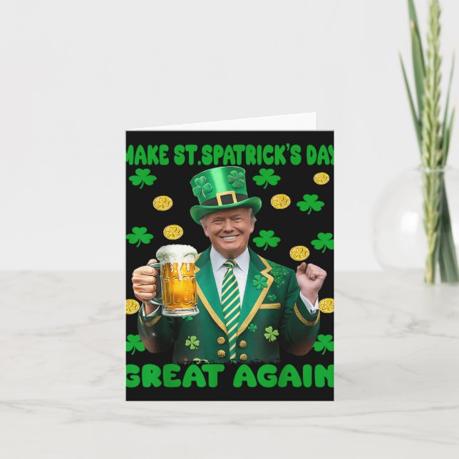 Gör St patricks day Underbar igen, roligt Trump Ma Kort (Framsida)