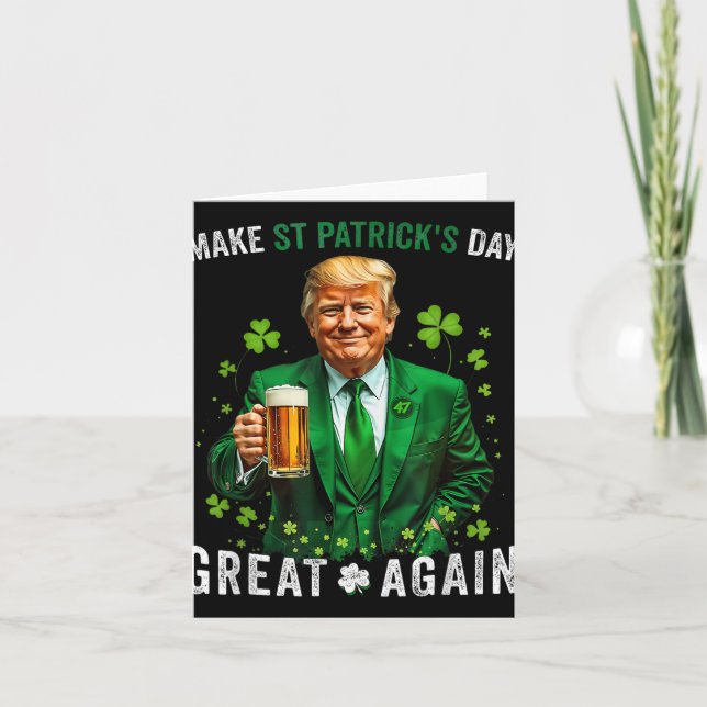 Gör St patricks day Underbar igen, roligt Trump Ma Kort (Framsida)