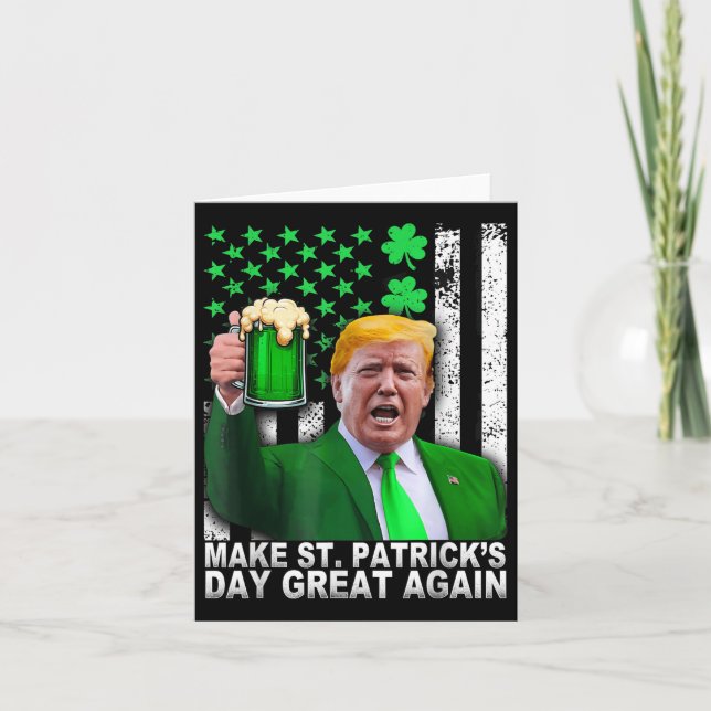 Gör St patricks day Underbar igen, roligt Trump Ma Kort (Framsida)