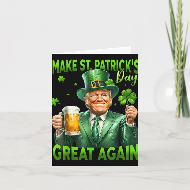 Gör St patricks day Underbar igen, roligt Trump Ma Kort (Framsida)