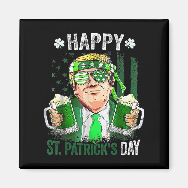 Gör St patricks day Underbar igen, roligt Trump Ma Magnet (Framsidan)