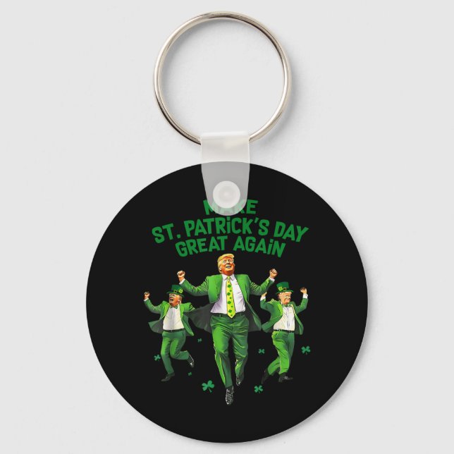 Gör St patricks day Underbar igen, roligt Trump Ma Nyckelring (Framsida)