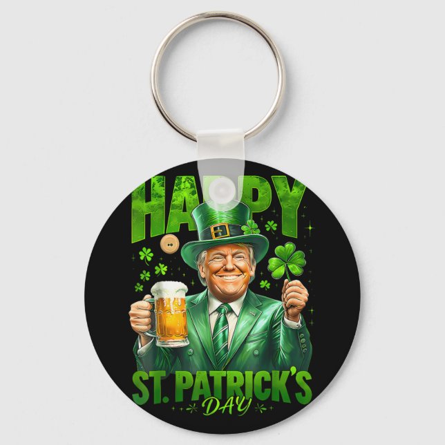 Gör St patricks day Underbar igen, roligt Trump Ma Nyckelring (Framsida)