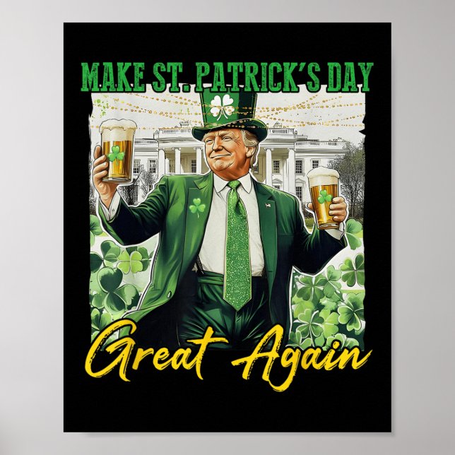 Gör St patricks day Underbar igen, roligt Trump Ma Poster (Framsidan)