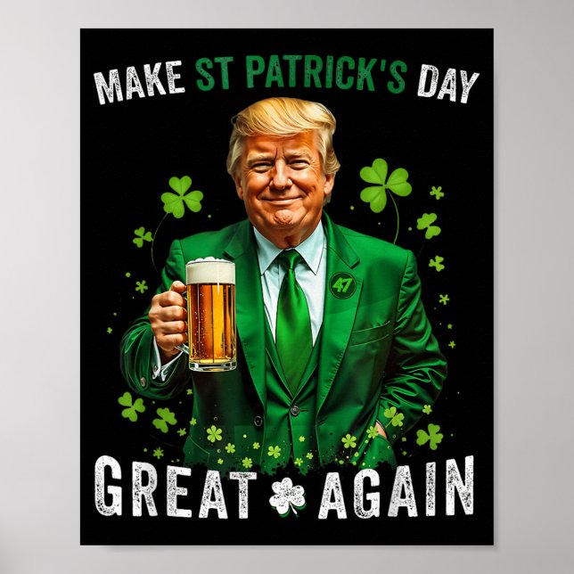 Gör St patricks day Underbar igen, roligt Trump Ma Poster (Framsidan)