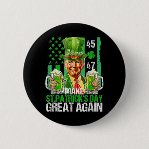 Gör St patricks day Underbar igen, Shamrock Trump Knapp