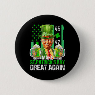 Gör St patricks day Underbar igen, Shamrock Trump Knapp