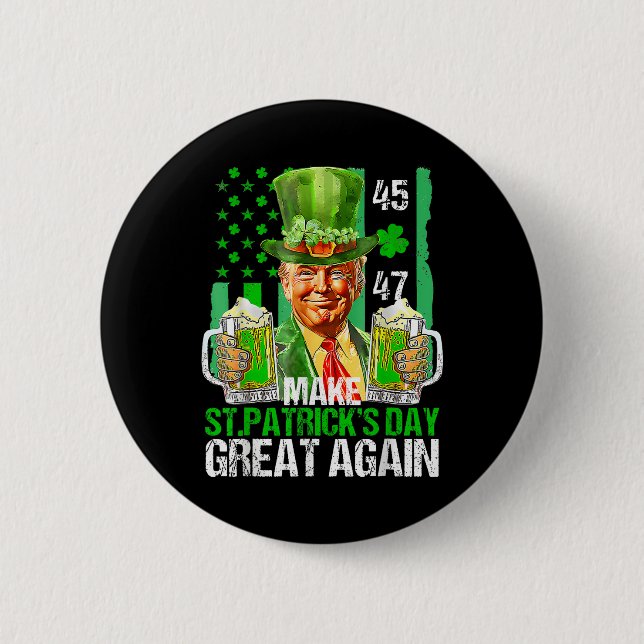 Gör St patricks day Underbar igen, Shamrock Trump  Knapp (Framsida)