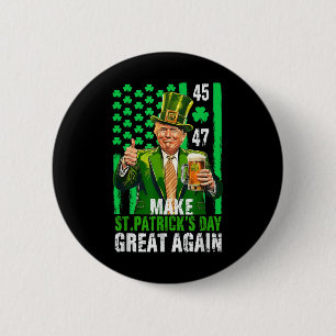 Gör St patricks day Underbar igen, Shamrock Trump Knapp