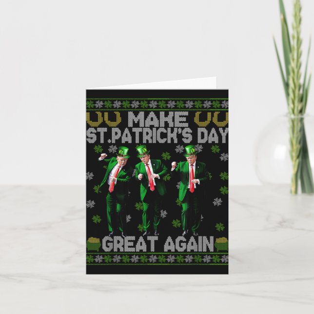 Gör St patricks day Underbar igen, Shamrock Trump  Kort (Framsida)