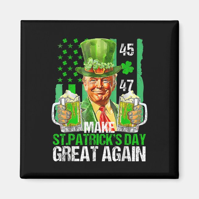 Gör St patricks day Underbar igen, Shamrock Trump  Magnet (Framsidan)