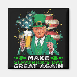 Gör St patricks day Underbar igen, Shamrock Trump Magnet