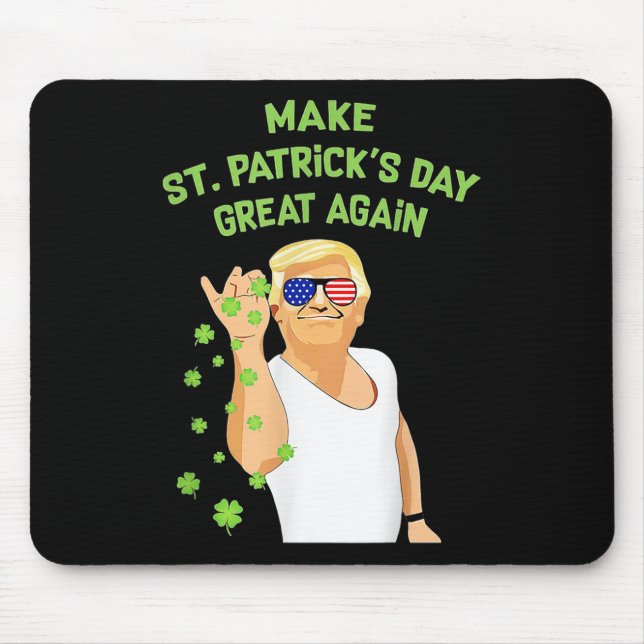 Gör St patricks day Underbar igen, Shamrock Trump  Musmatta (Framsidan)