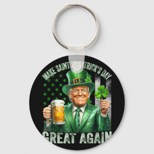 Gör St patricks day Underbar igen, Shamrock Trump Nyckelring