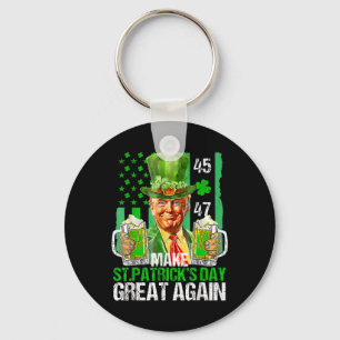 Gör St patricks day Underbar igen, Shamrock Trump Nyckelring