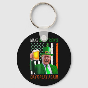 Gör St patricks day Underbar igen, Shamrock Trump Nyckelring