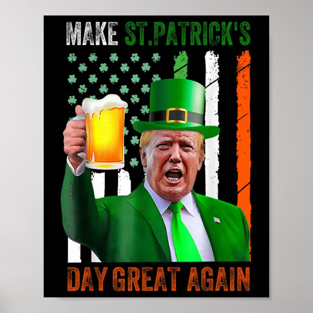 Gör St patricks day Underbar igen, Shamrock Trump  Poster (Framsidan)