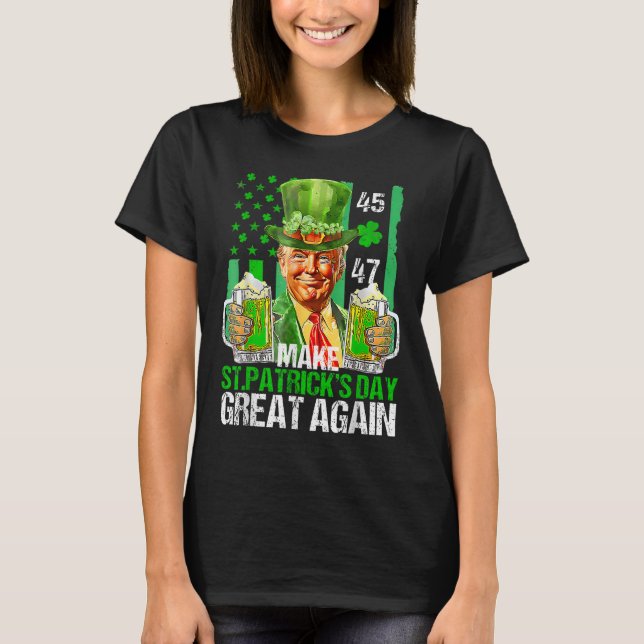 Gör St patricks day Underbar igen, Shamrock Trump  T Shirt (Framsida)