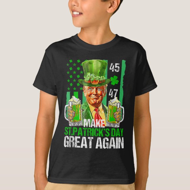 Gör St patricks day Underbar igen, Shamrock Trump  T Shirt (Framsida)