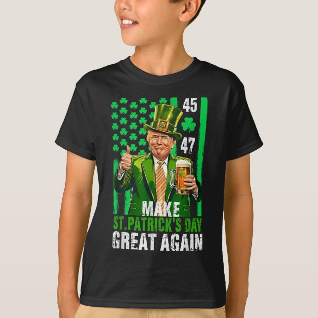Gör St patricks day Underbar igen, Shamrock Trump  T Shirt (Framsida)