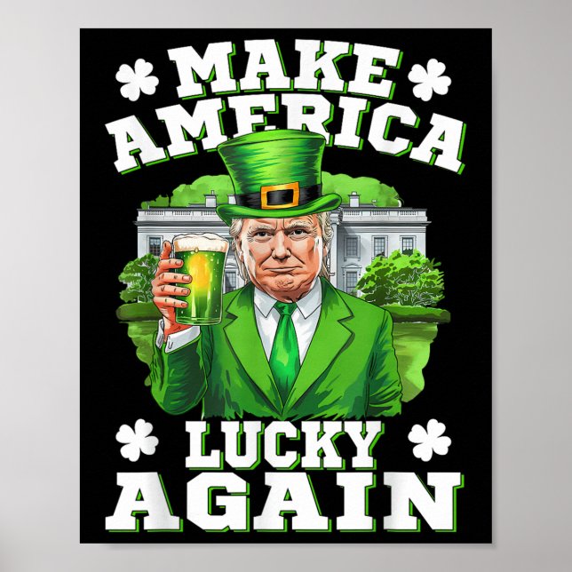 Gör St patricks day Underbar igen Shamrock Trump V Poster (Framsidan)