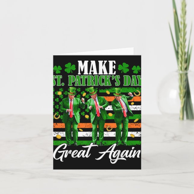 Gör St patricks day Underbar igen Trump Dancing US Kort (Framsida)