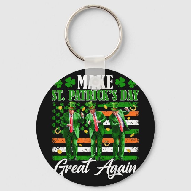 Gör St patricks day Underbar igen Trump Dancing US Nyckelring (Framsida)
