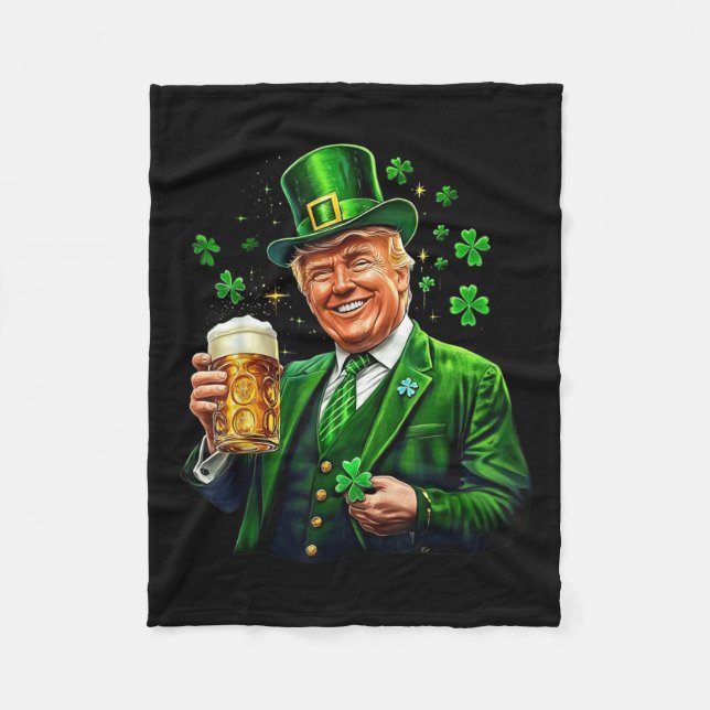 Gör St patricks day Underbar igen Trump Irish Amer Fleecefilt (Framsidan)